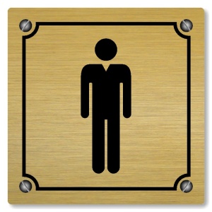 WC muži, 100x100mm, zlatá, Kansas